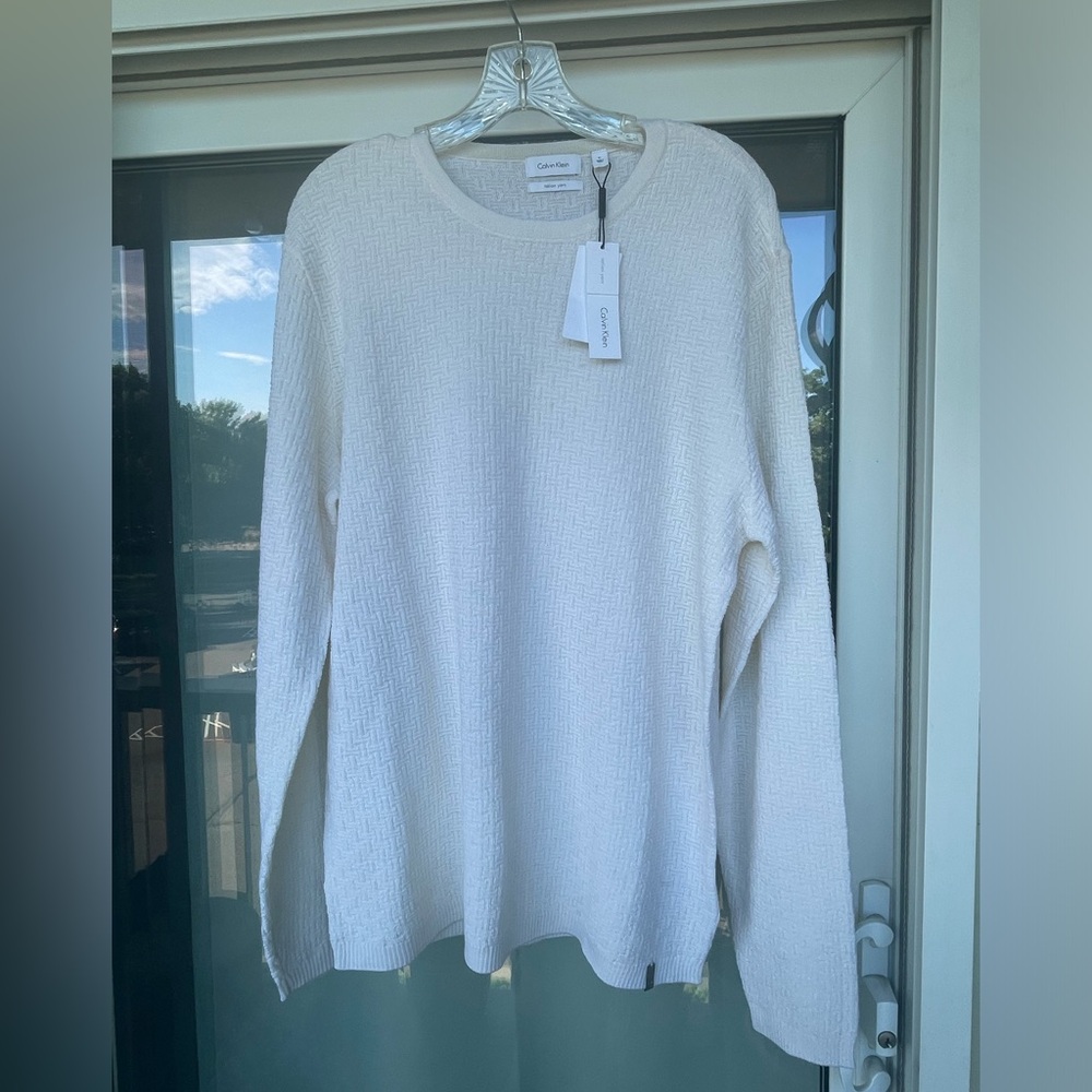 Calvin Klein Cream Italian Yarn pullover sweater